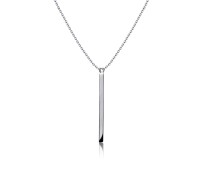 Rhodium Plated Classic Stick Silver Necklace SPE-5061-RP